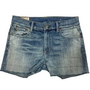 Polo Ralph Lauren Jean Shorts Sz 29 Cutoffs Light Wash Stretch Denim Grunge Jort